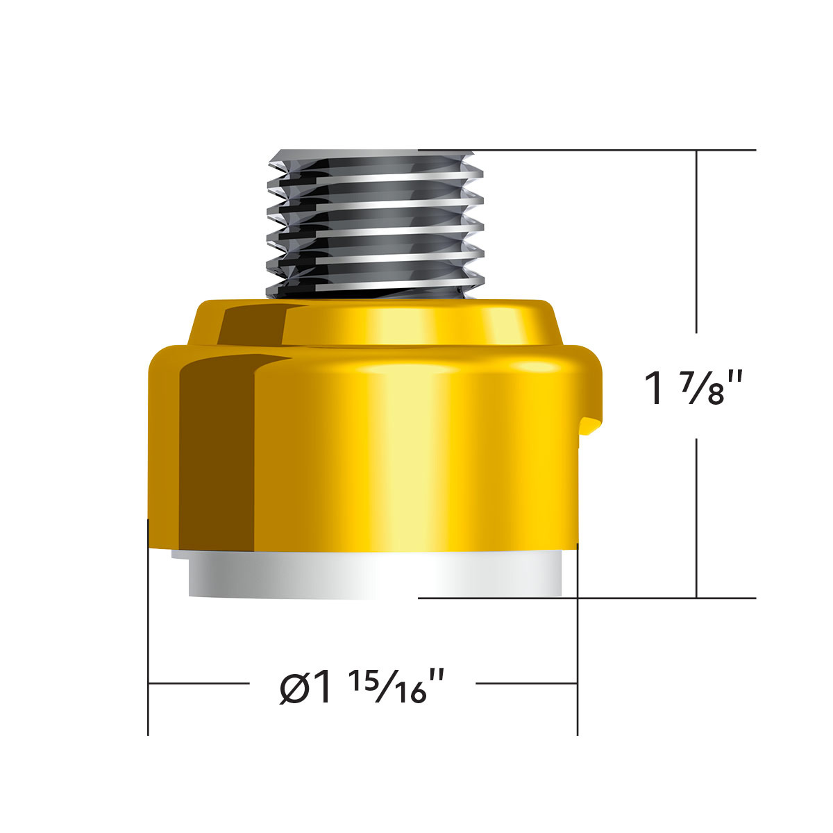 M30X3.5 Thread-On Gearshift Adapter W/LED Mount For Eaton-Fuller 13/15/18 Speed-Electric Yellow - Thumbnail 4