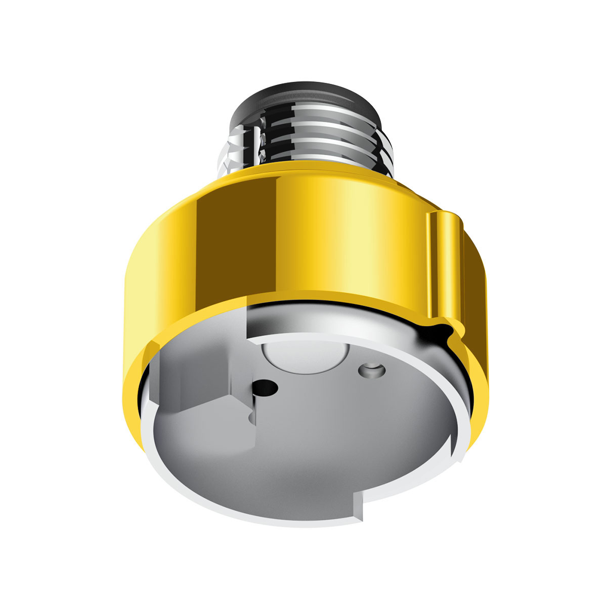 M30X3.5 Thread-On Gearshift Adapter W/LED Mount For Eaton-Fuller 9/10 Speed -Electric Yellow - Thumbnail 3