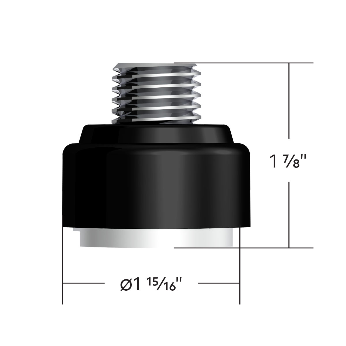 M30X3.5 Thread-On Gearshift Adapter W/LED Mount For Eaton-Fuller 9/10 Speed -Candy Black - Thumbnail 4