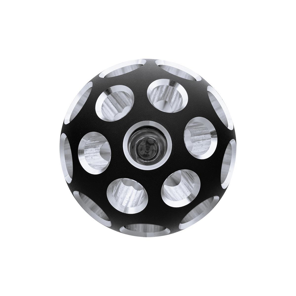 Thread-On Matte Black Phoenix Style Ball Gearshift Knob With LED 13/15/18 Speed Adapter-White LED - Thumbnail 4