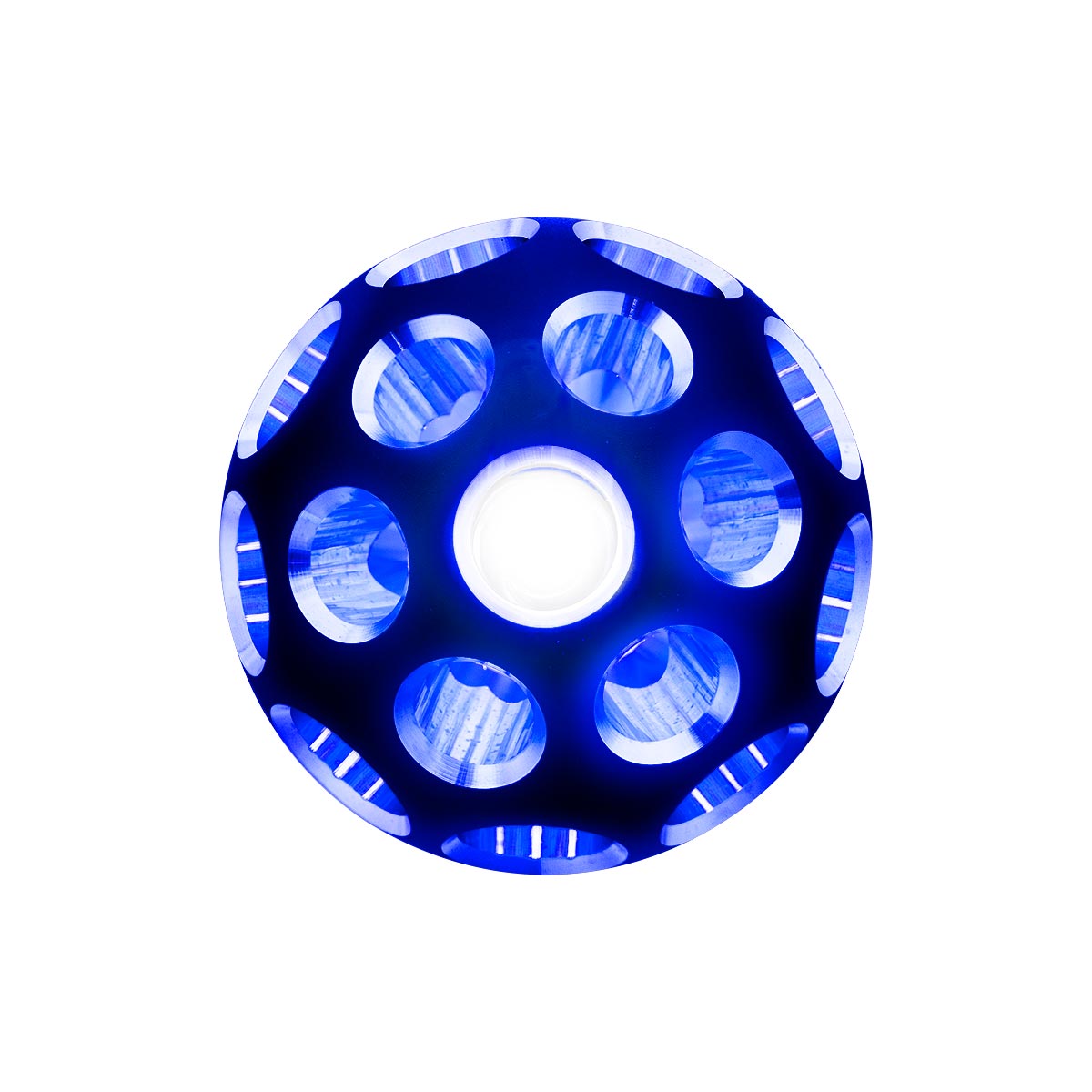 Thread-On Matte Black Phoenix Style Ball Gearshift Knob With LED 9/10 Speed Adapter-Blue LED - Thumbnail 5