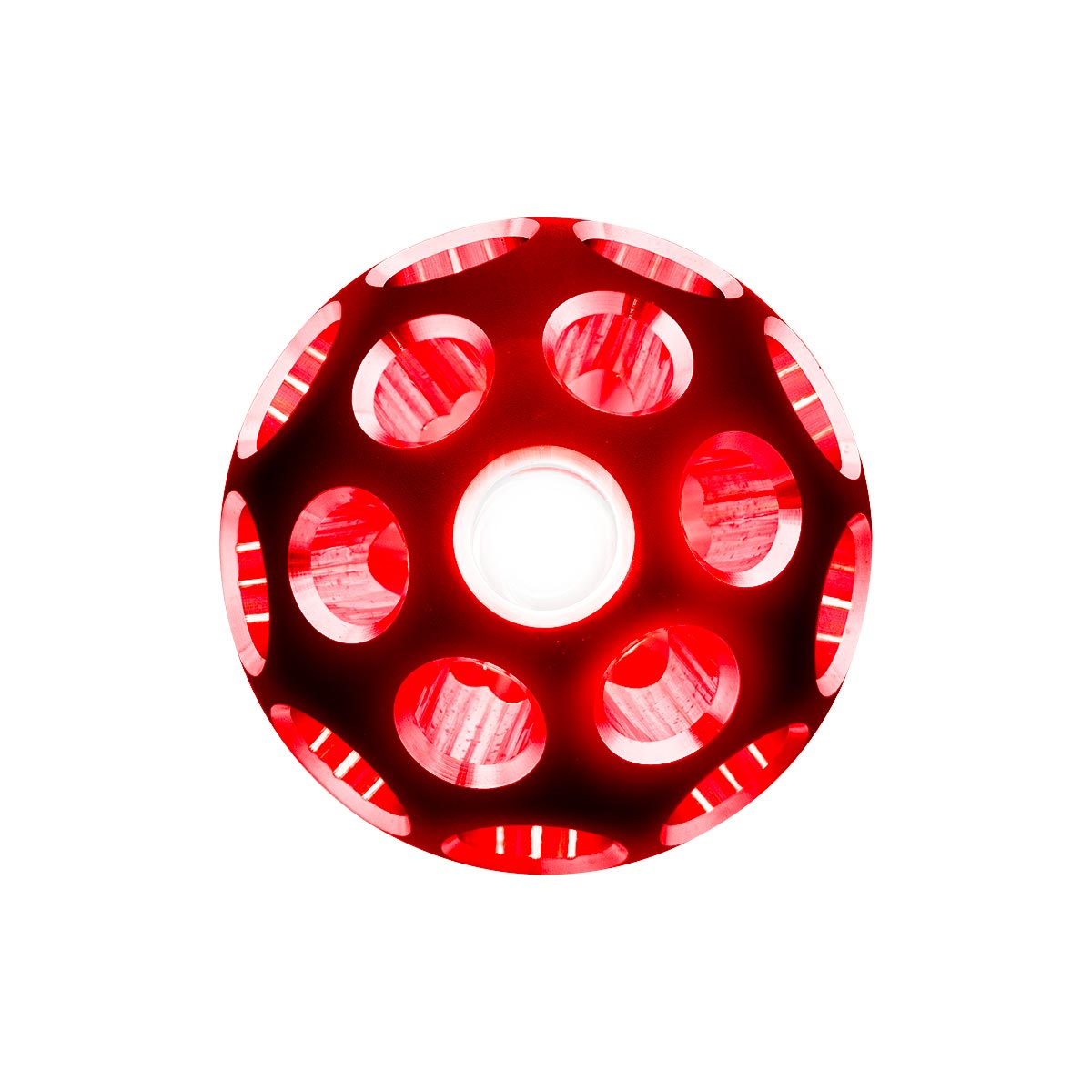 Thread-On Matte Black Phoenix Style Ball Gearshift Knob With LED 9/10 Speed Adapter-Red LED - Thumbnail 5