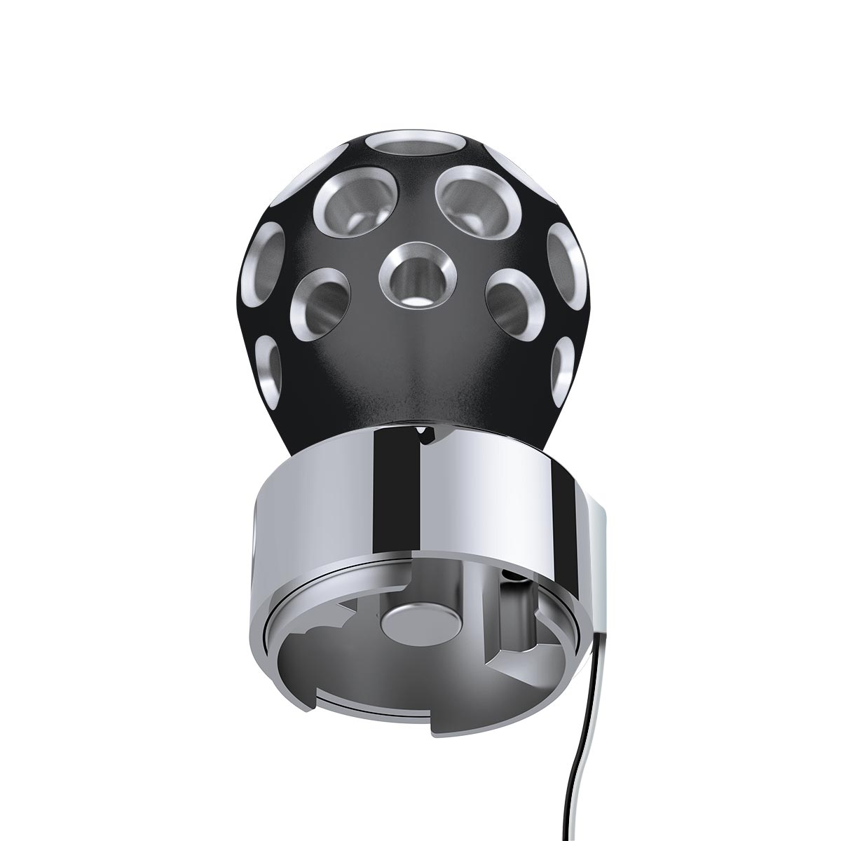 Thread-On Matte Black Phoenix Style Ball Gearshift Knob With LED 9/10 Speed Adapter-White LED - Thumbnail 7