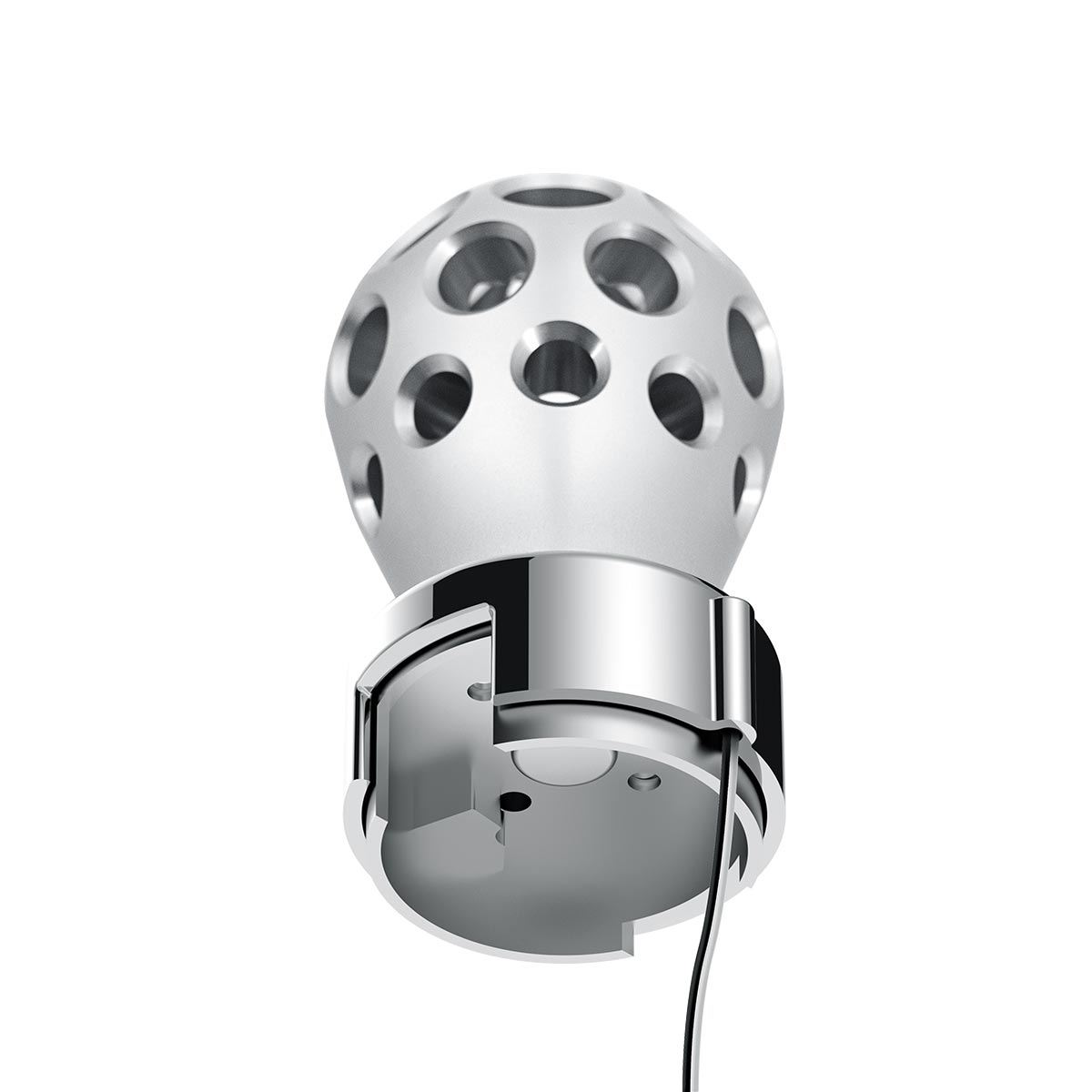 Thread-On Annodized Phoenix Style Ball Gearshift Knob With LED 13/15/18 Speed Adapter-White LED - Thumbnail 5