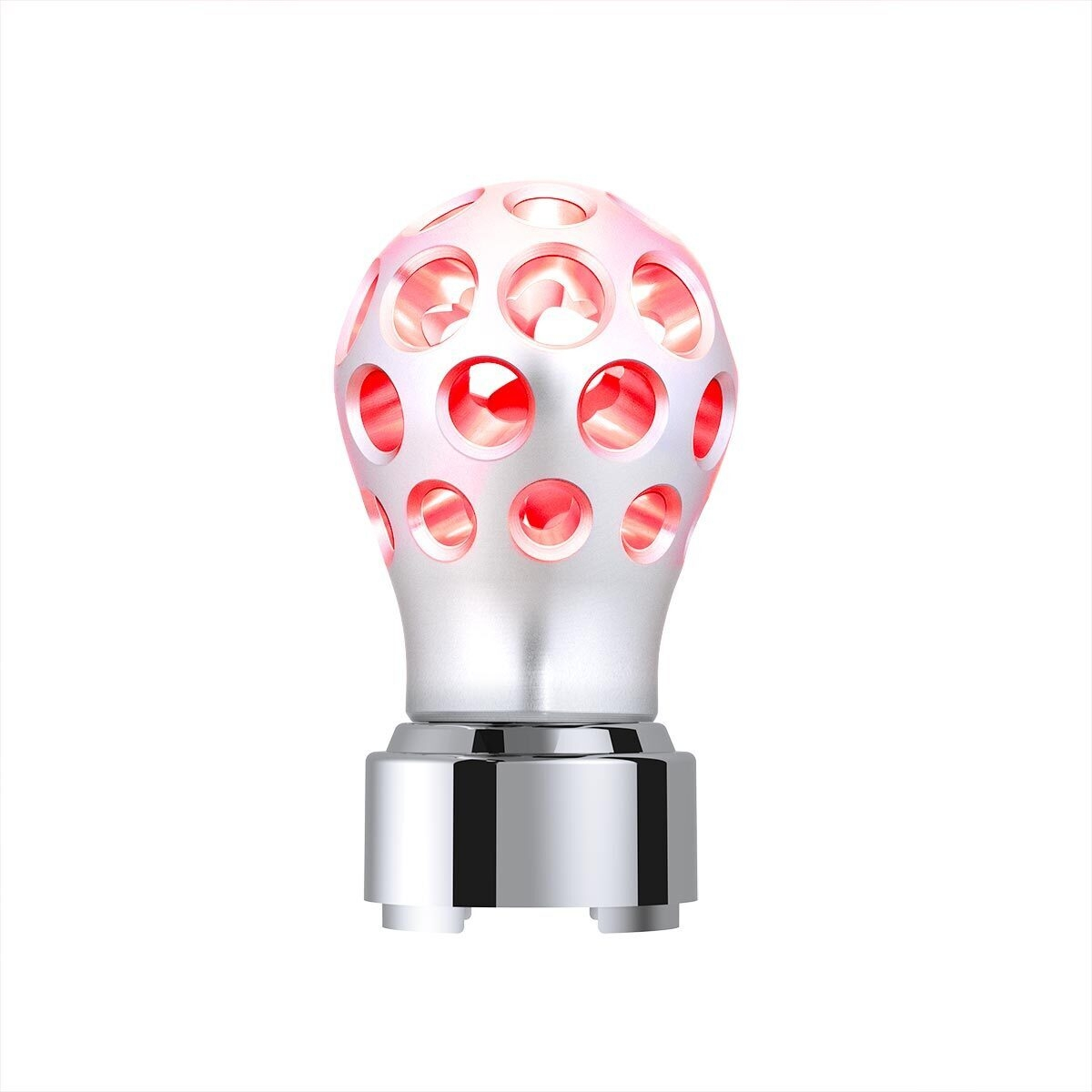 Thread-On Annodized Phoenix Style Ball Gearshift Knob With LED 9/10 Speed Adapter-Red LED - Thumbnail 11