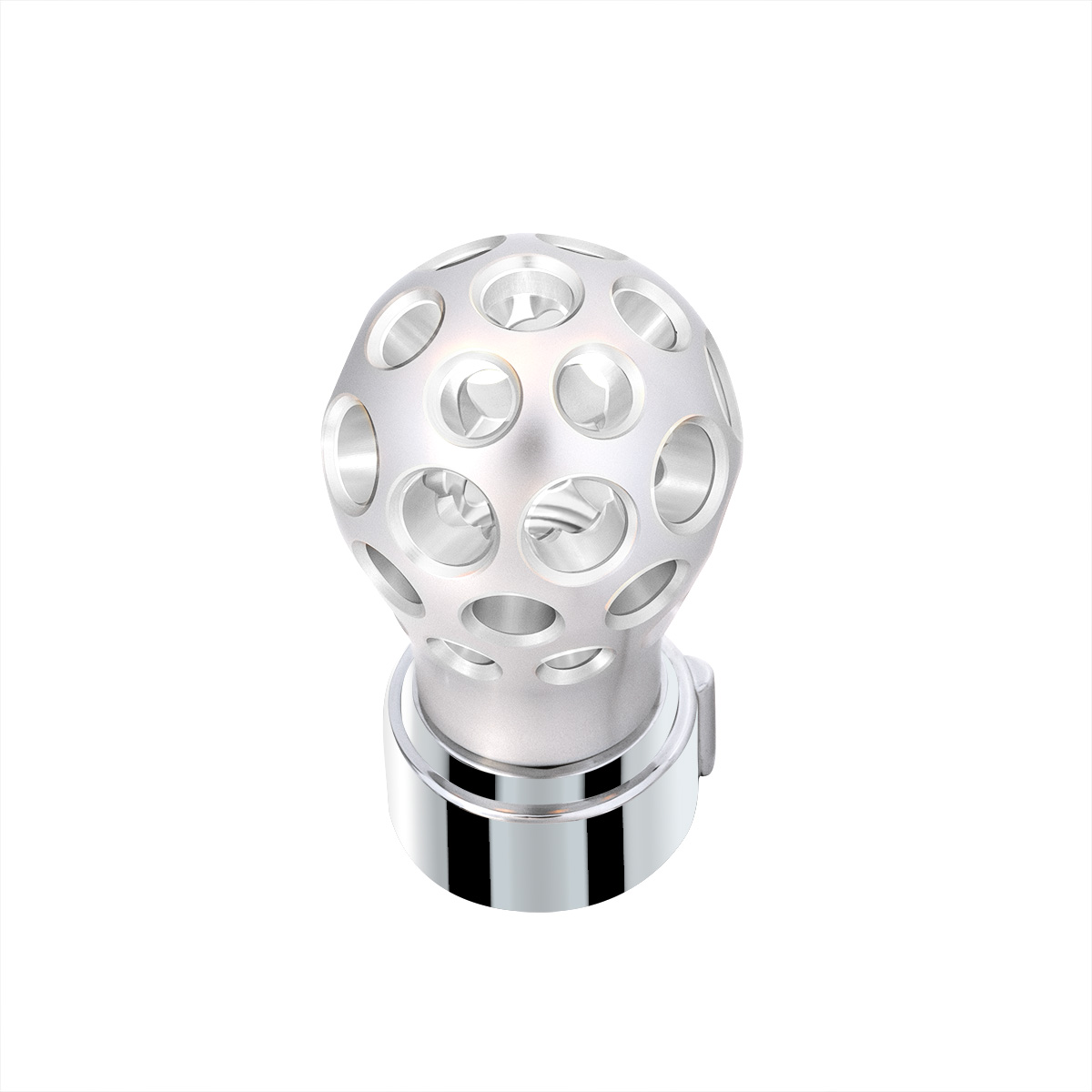 Thread-On Annodized Phoenix Style Ball Gearshift Knob With LED 9/10 Speed Adapter-White LED - Thumbnail 3