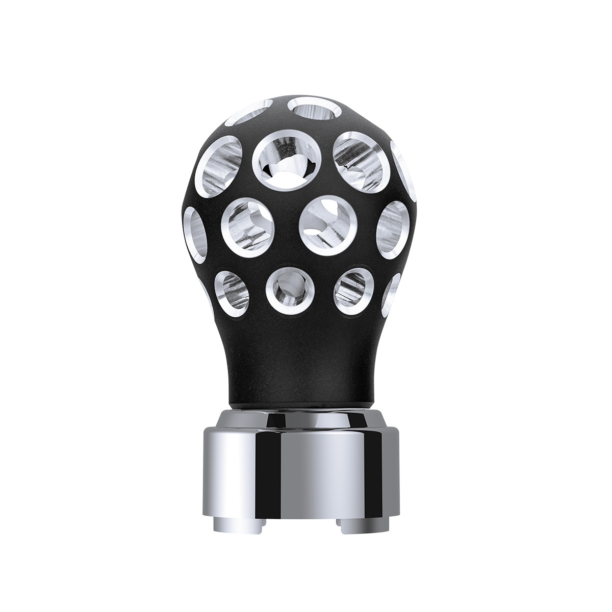 Thread-On Matte Black Phoenix Style Ball Gearshift Knob With LED 9/10 Speed Adapter-Purple LED - Thumbnail 2