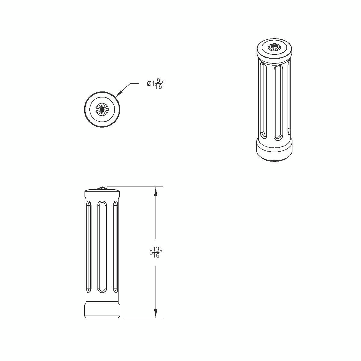 M30X3.5 Thread-On Sonoma Style Gearshift Knob-Clear Crystal/Chrome - Thumbnail 5