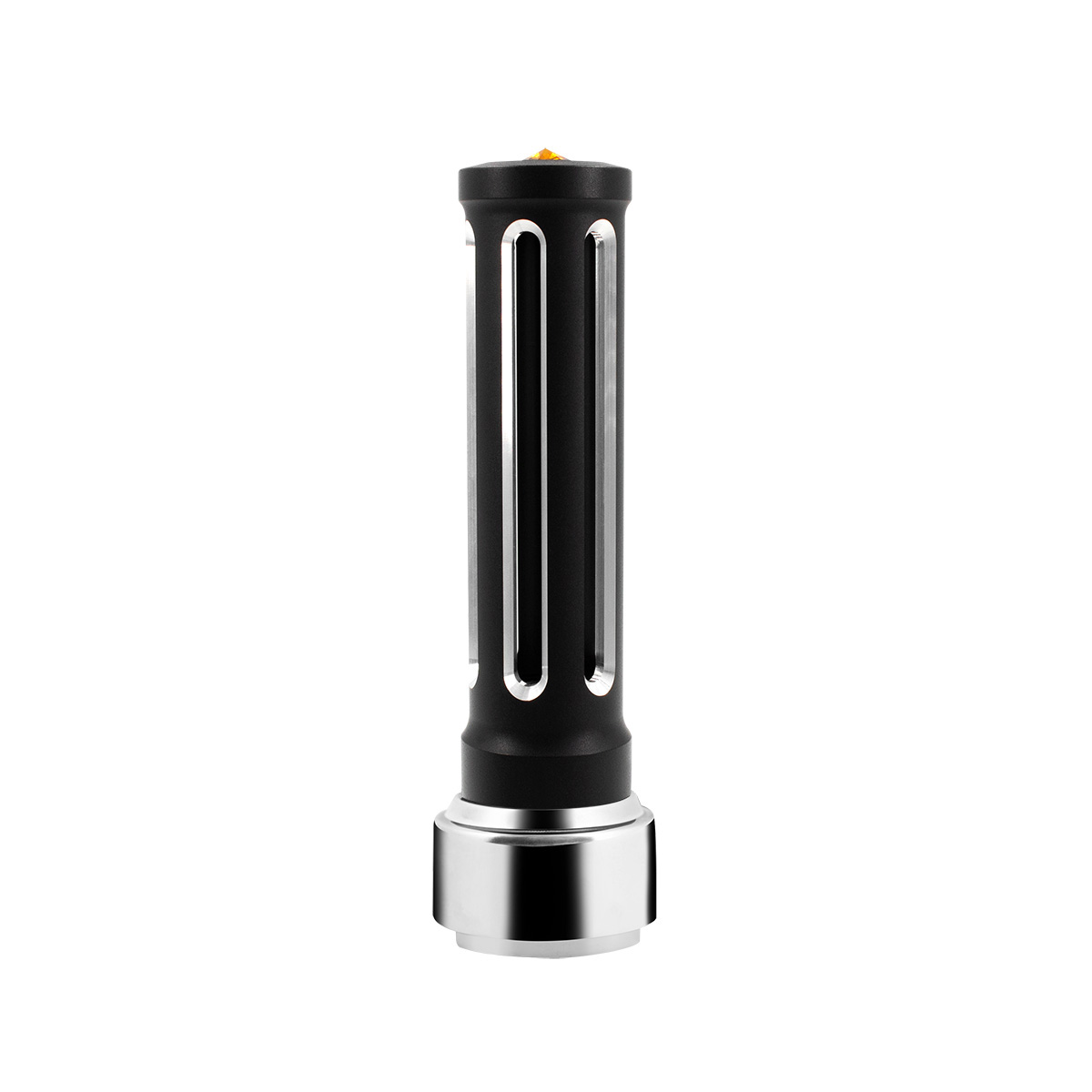Thread-On Matte Black Sonoma Style Gearshift Knob With LED 9/10 Speed Adapter-Amber Crystal/Amber LED - Thumbnail 6