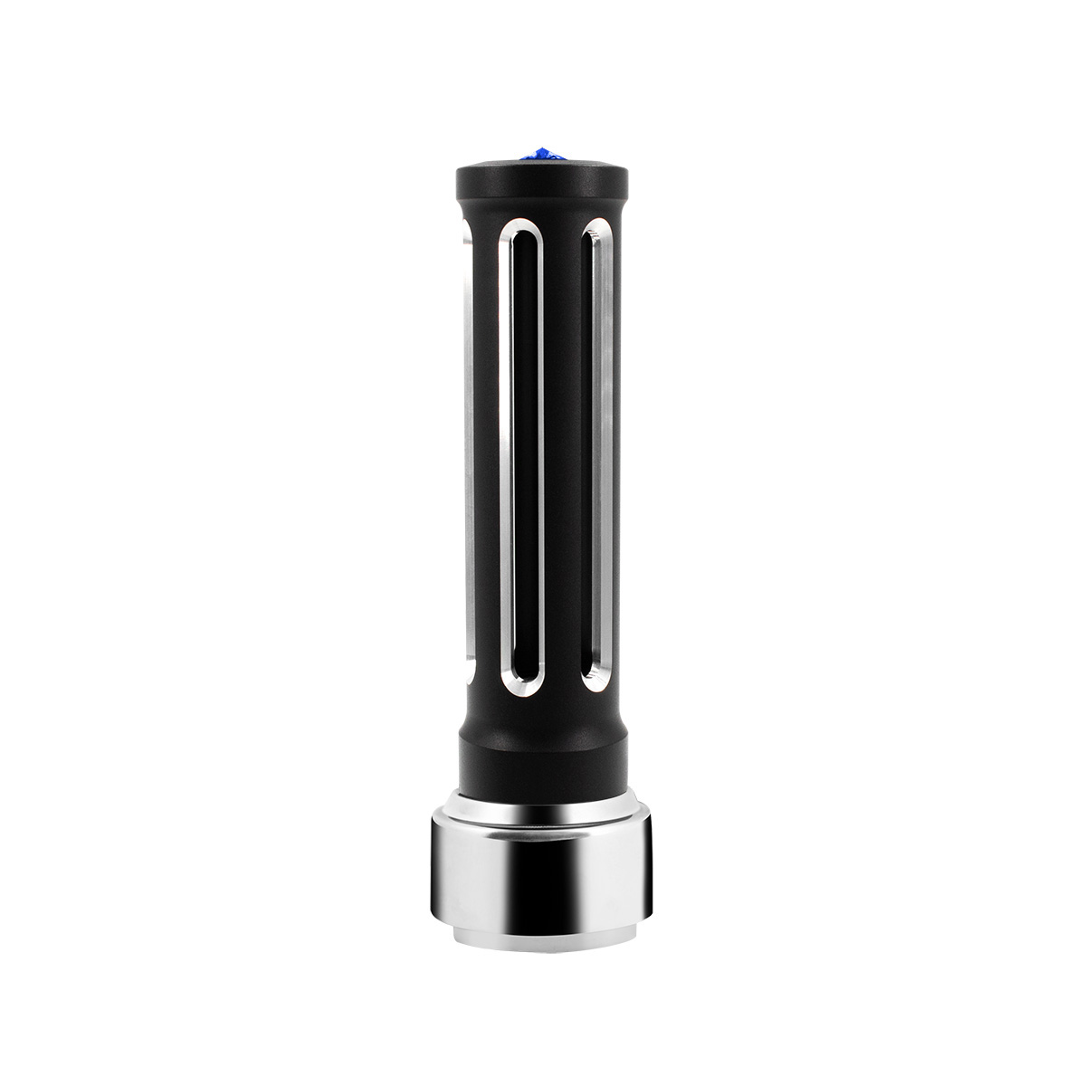 Thread-On Matte Black Sonoma Style Gearshift Knob With LED 9/10 Speed Adapter-Blue Crystal/Blue LED - Thumbnail 6