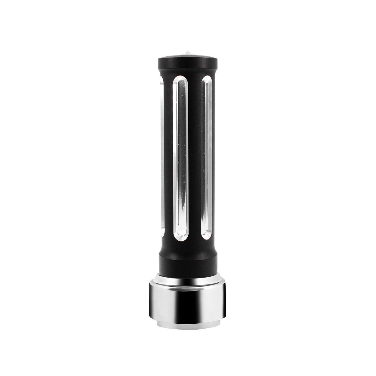Thread-On Matte Black Sonoma Style Gearshift Knob With LED 9/10 Speed Adapter-Clear Crystal/White LED - Thumbnail 5