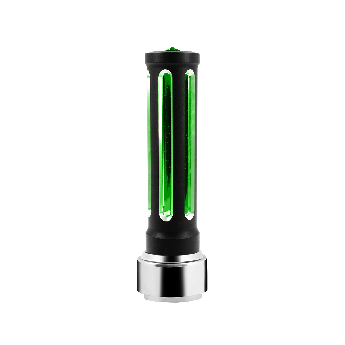 Thread-On Matte Black Sonoma Style Gearshift Knob With LED 9/10 Speed Adapter-Dark Green Crystal/Green LED - Thumbnail 5