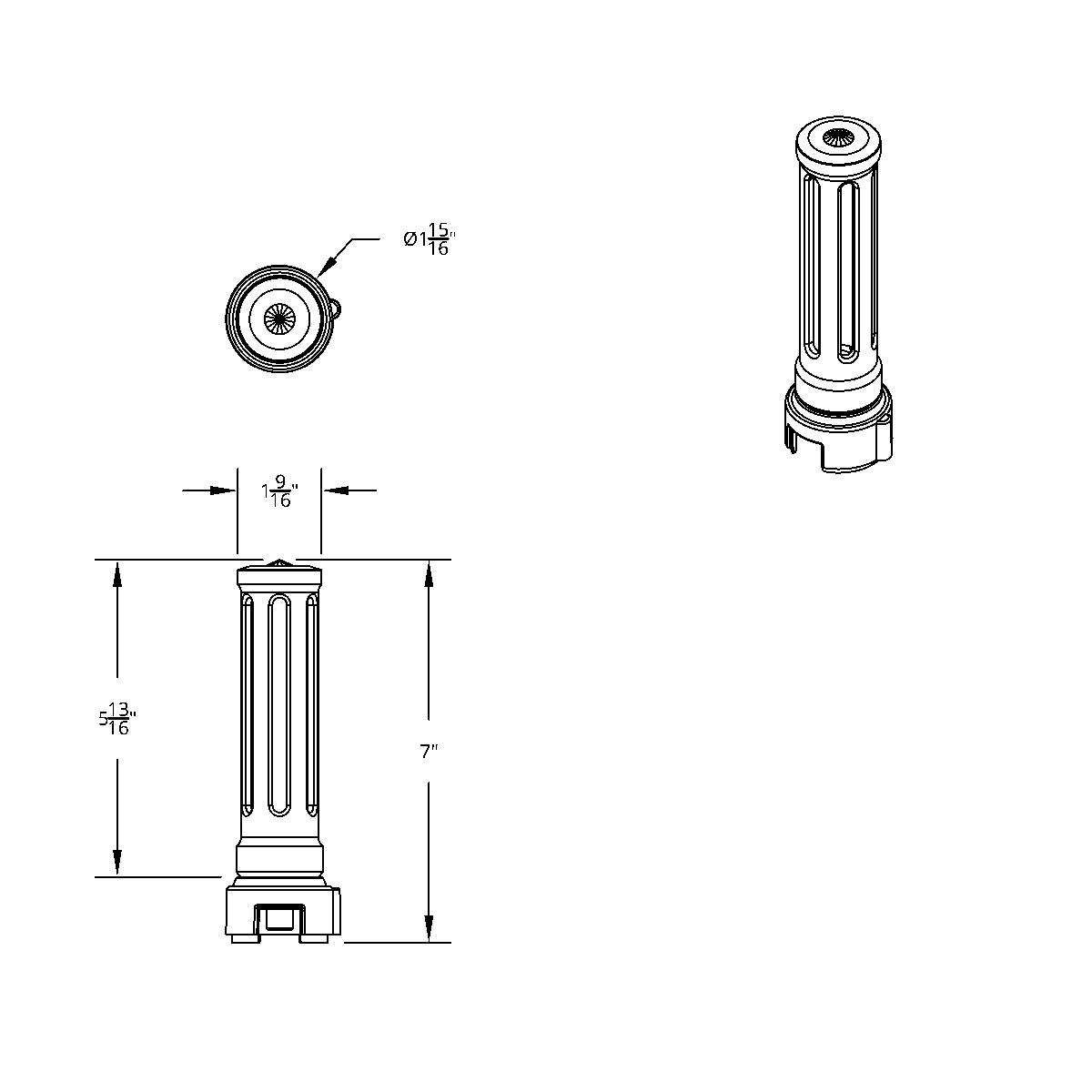 Thread-On Chrome Sonoma Style Gearshift Knob With LED 13/15/18 Speed Adapter-Amber Crystal/Amber LED - Thumbnail 9