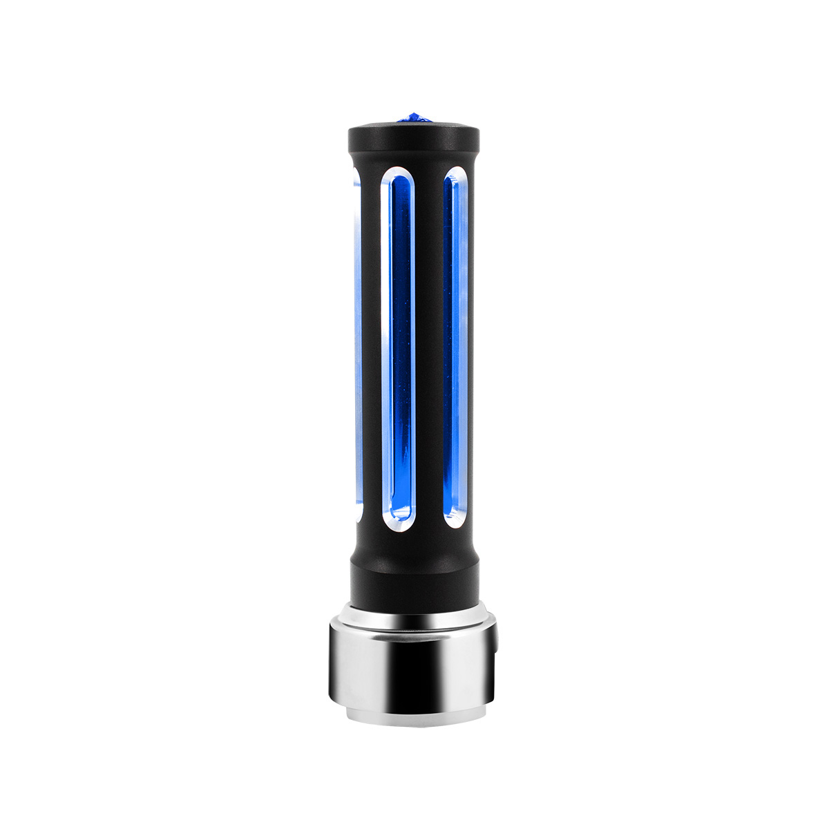 Thread-On Matte Black Sonoma Style Gearshift Knob With LED 13/15/18 Speed Adapter-Blue Crystal/Blue LED - Thumbnail 5