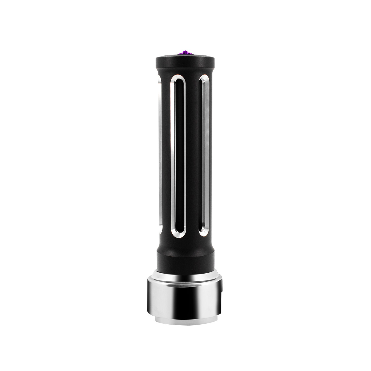 Thread-On Matte Black Sonoma Style Gearshift Knob With LED 13/15/18 Speed Adapter-Purple Crystal/Purple LED - Thumbnail 6
