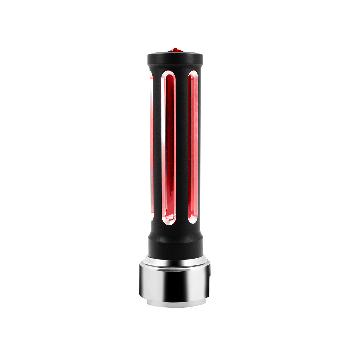Thread-On Matte Black Sonoma Style Gearshift Knob With LED 13/15/18 Speed Adapter-Red Crystal/Red LED - Thumbnail 5