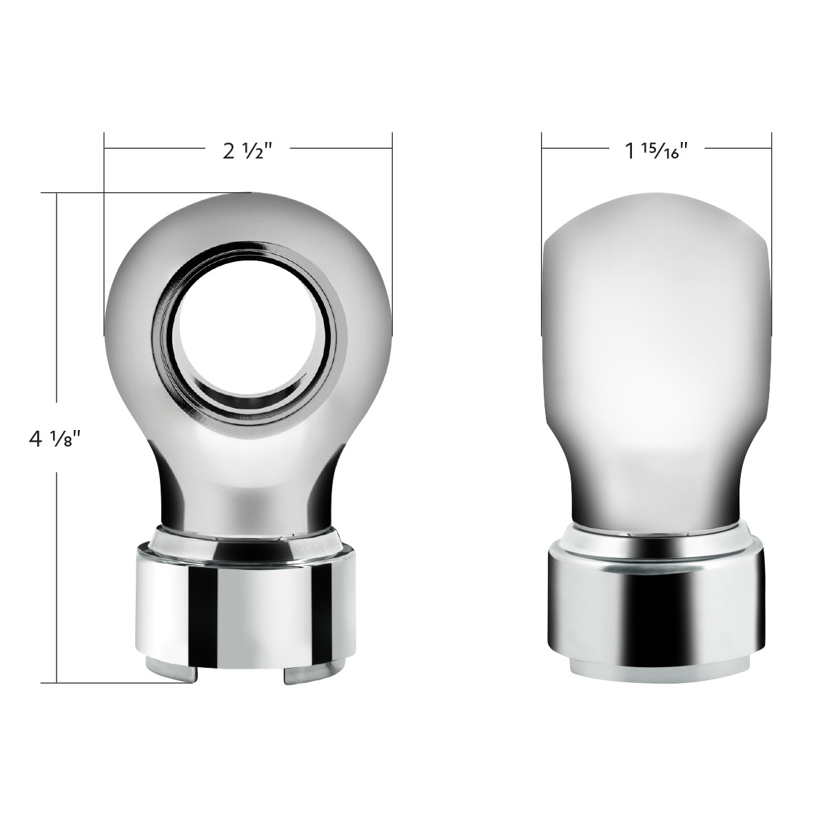 Thread-On Charlotte Style Gearshift Knob With 9/10 Speed Adapter-Chrome - Thumbnail 4