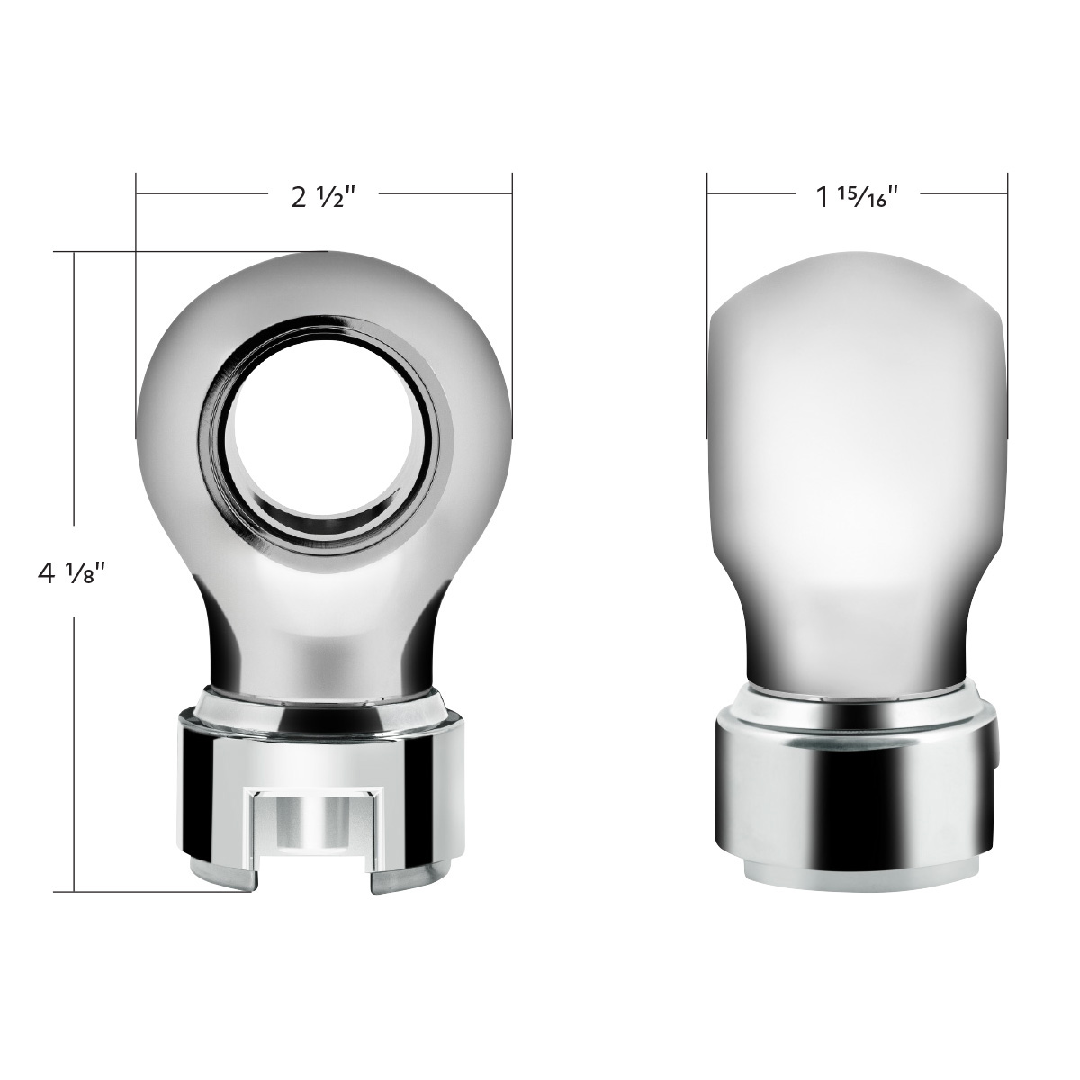 Thread-On Charlotte Style Gearshift Knob With 13/15/18 Speed Adapter-Chrome - Thumbnail 4