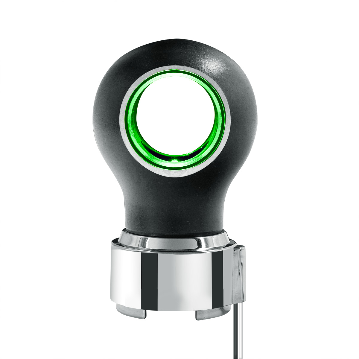 Thread-On Matte Black Charlotte Style Gearshift Knob With LED 9/10 Speed Adapter-Green LED - Thumbnail 3