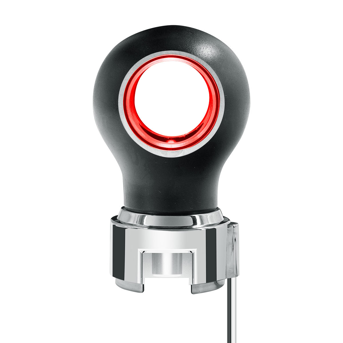 Thread-On Matte Black Charlotte Style Gearshift Knob With LED 13/15/18 Speed Adapter-Red LED - Thumbnail 3