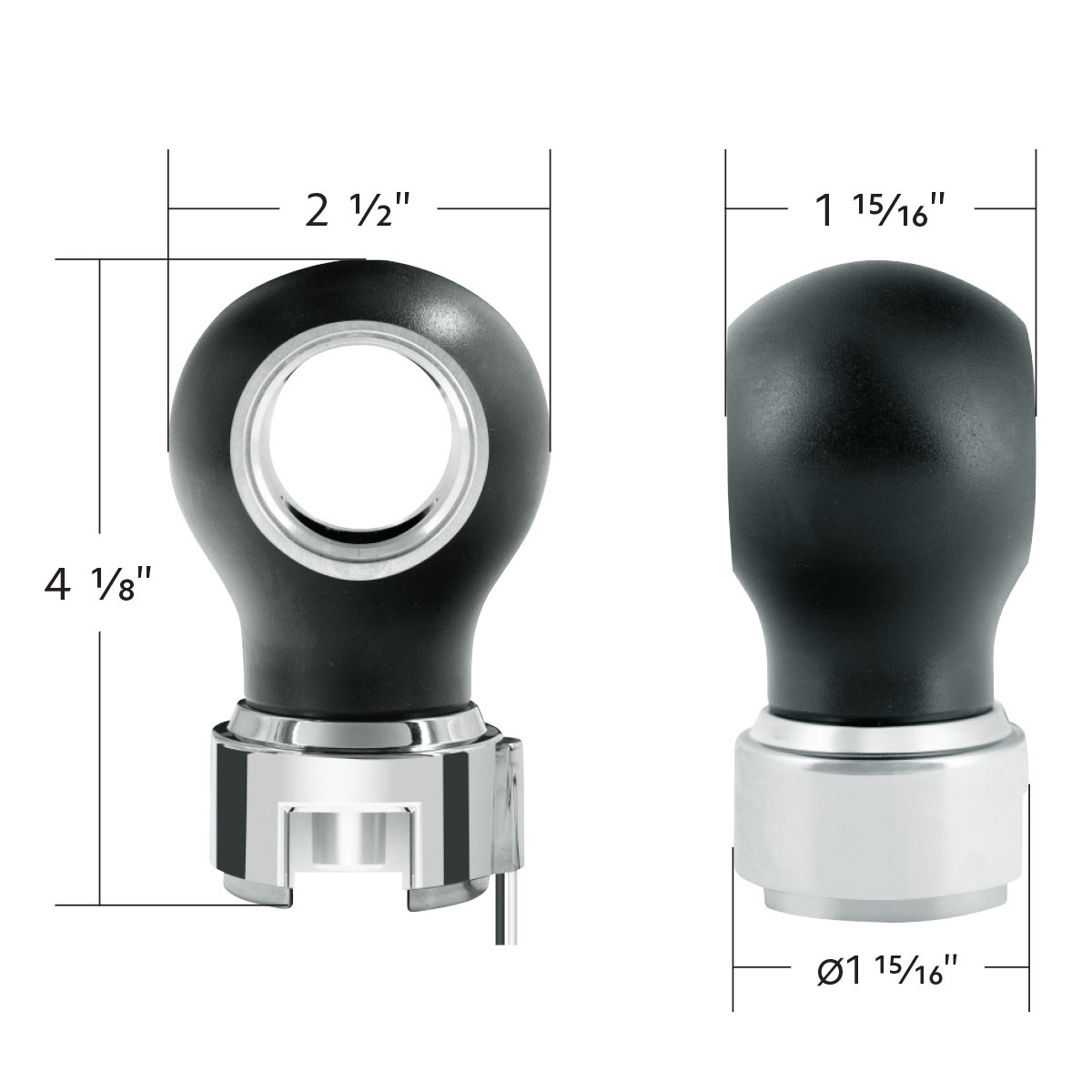 Thread-On Matte Black Charlotte Style Gearshift Knob With LED 13/15/18 Speed Adapter-Red LED - Thumbnail 8