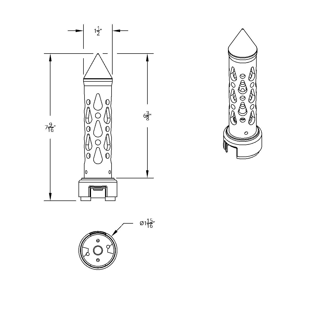 Thread-On Brooklyn Style Spike Gearshift Knob With LED 13/15/18 Speed Adapter-Matte Black/Red LED - Thumbnail 11