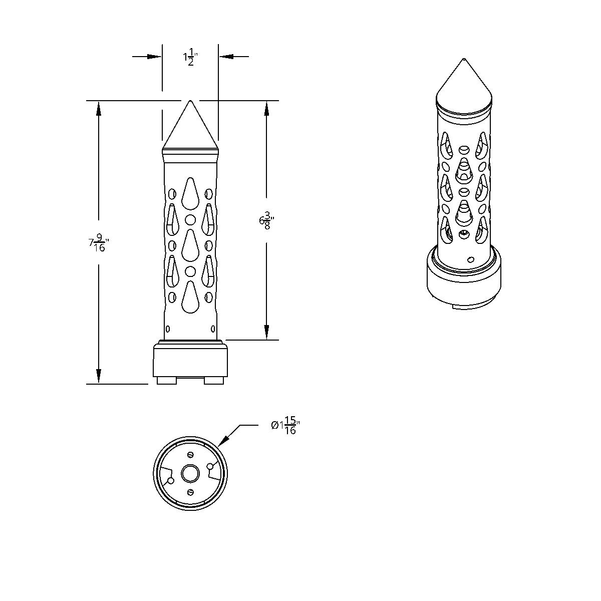 Thread-On Brooklyn Style Spike Gearshift Knob With LED 9/10 Speed Adapter-Matte Black/Amber LED - Thumbnail 11
