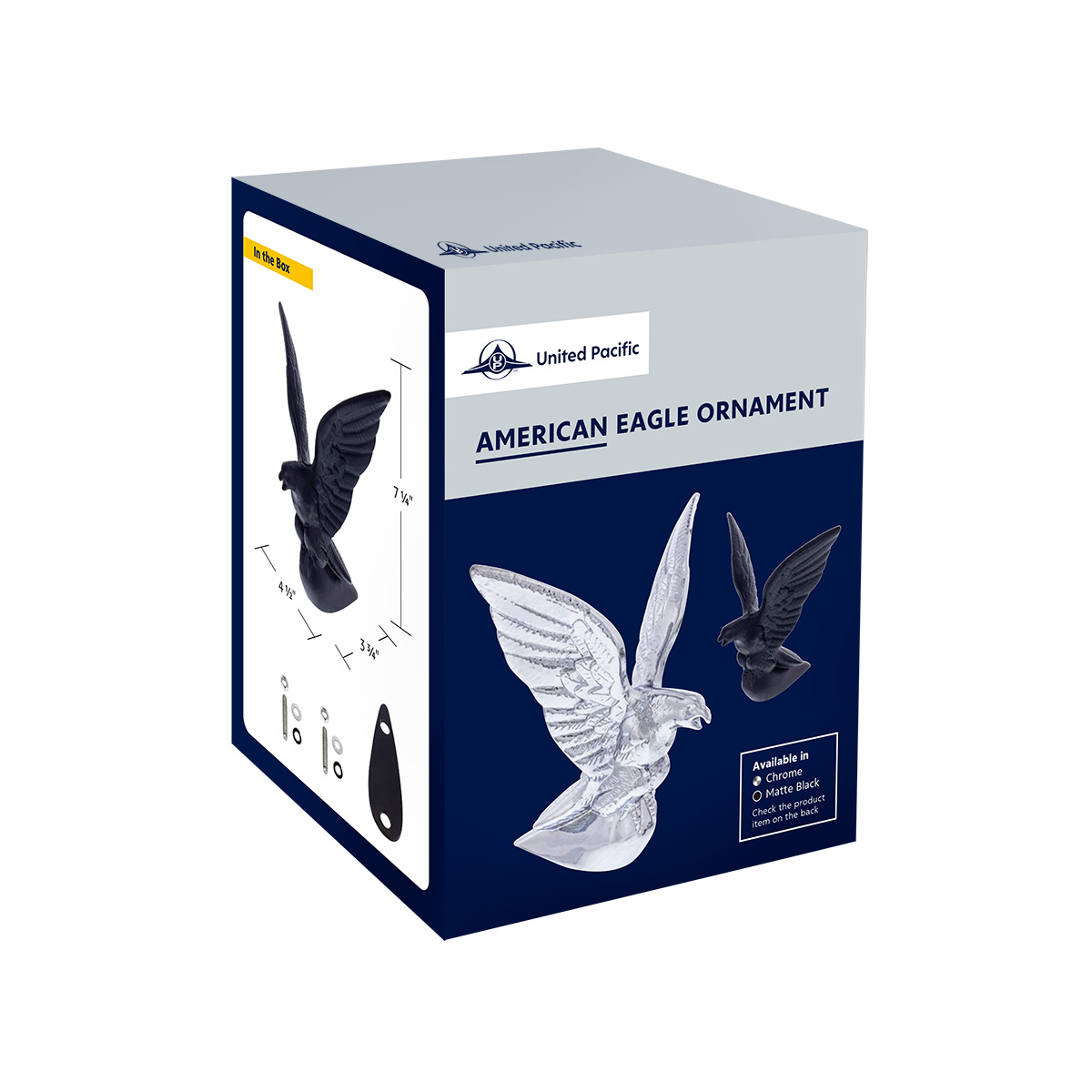 Die-Cast American Eagle Hood Ornament - Chrome - Thumbnail 5
