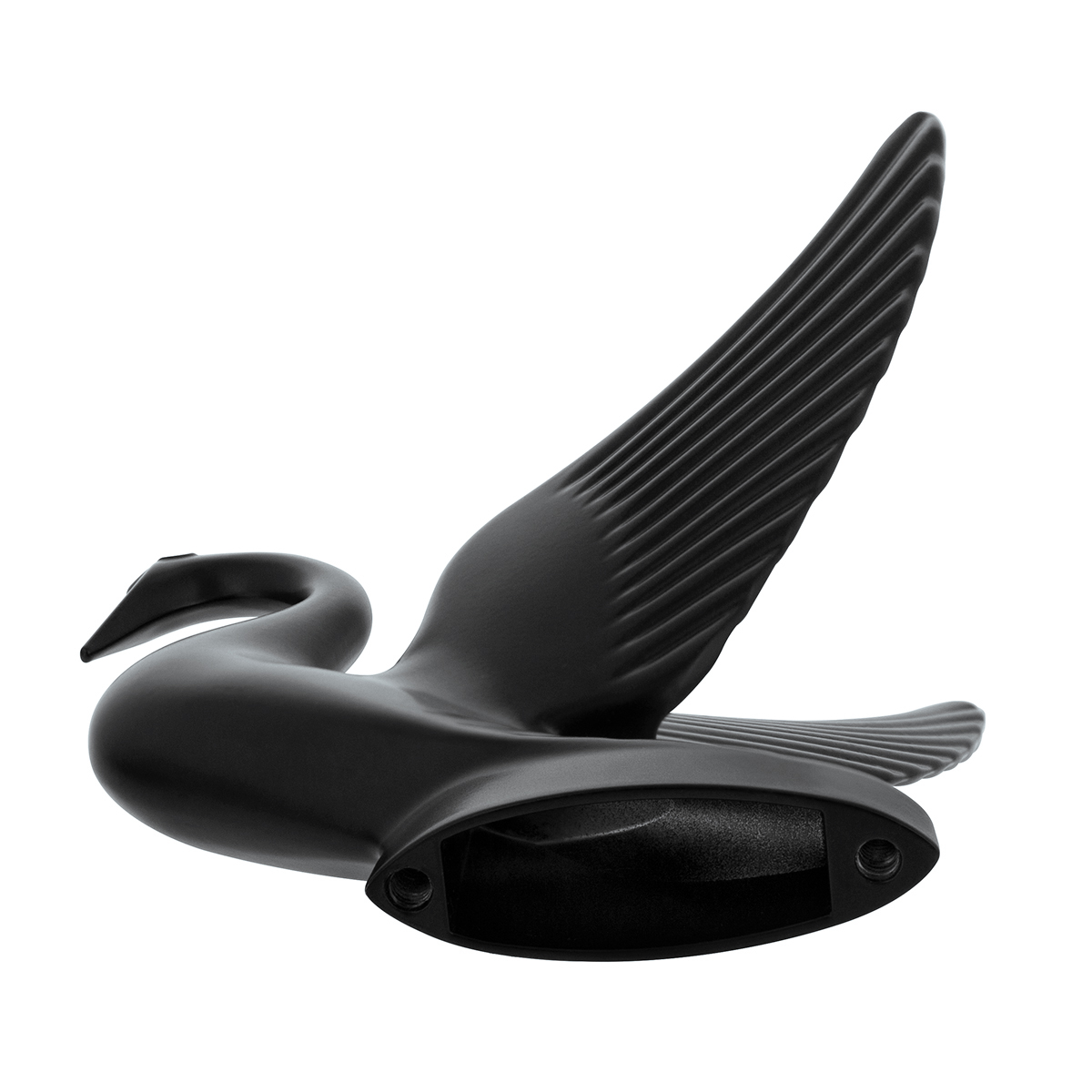 Die-Cast Swan Hood Ornament - Matte Black - Thumbnail 4
