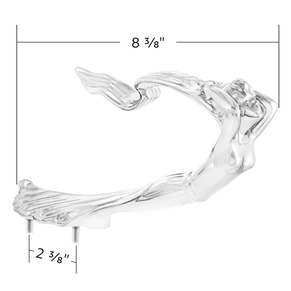 Die-Cast Flying Goddess Hood Ornament - Chrome - Thumbnail 6