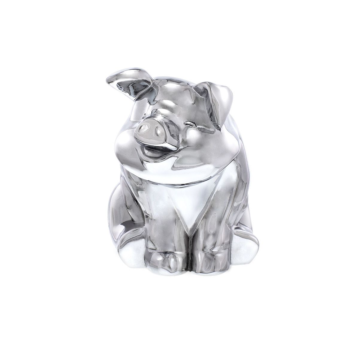 Die-Cast Sitting Pig Hood Ornament - Chrome
