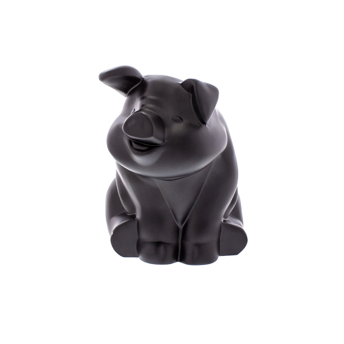 Die-Cast Sitting Pig Hood Ornament - Matte Black - Thumbnail 8