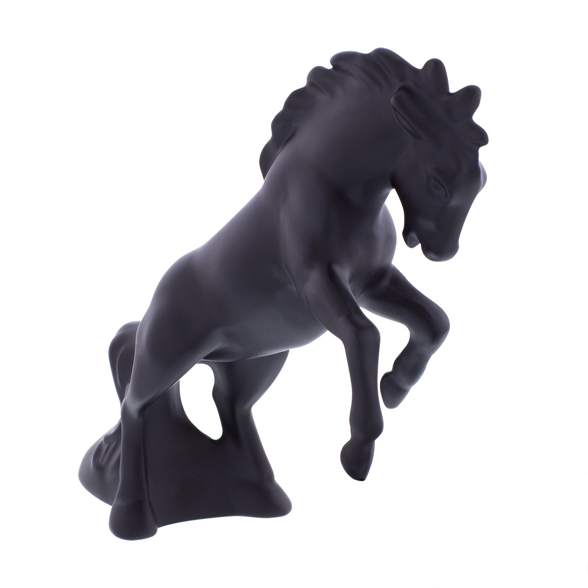 Die-Cast Fighting Stallion Hood Ornament - Matte Black - Thumbnail 3