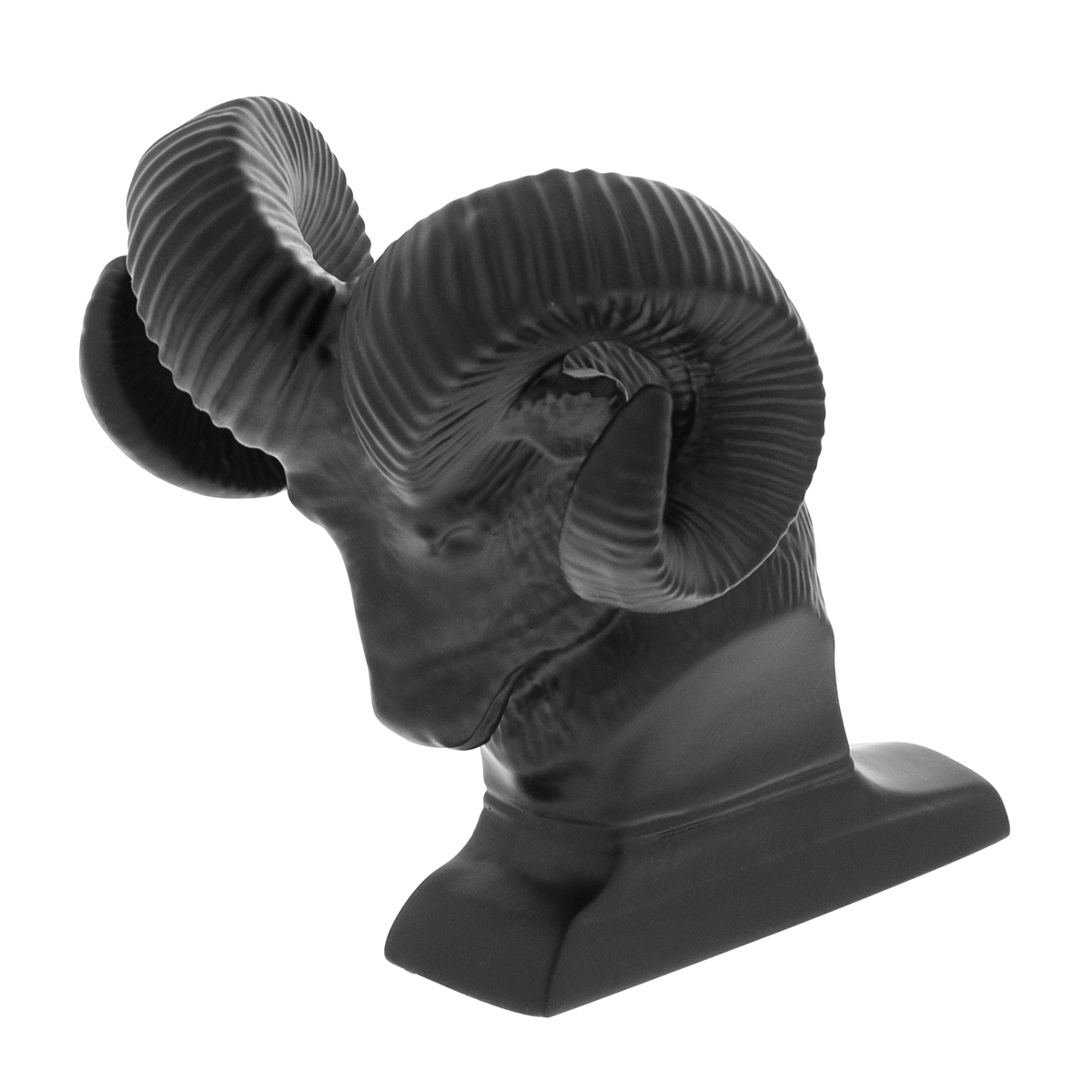 Die-Cast Bighorn Hood Ornament - Matte Black - Thumbnail 2
