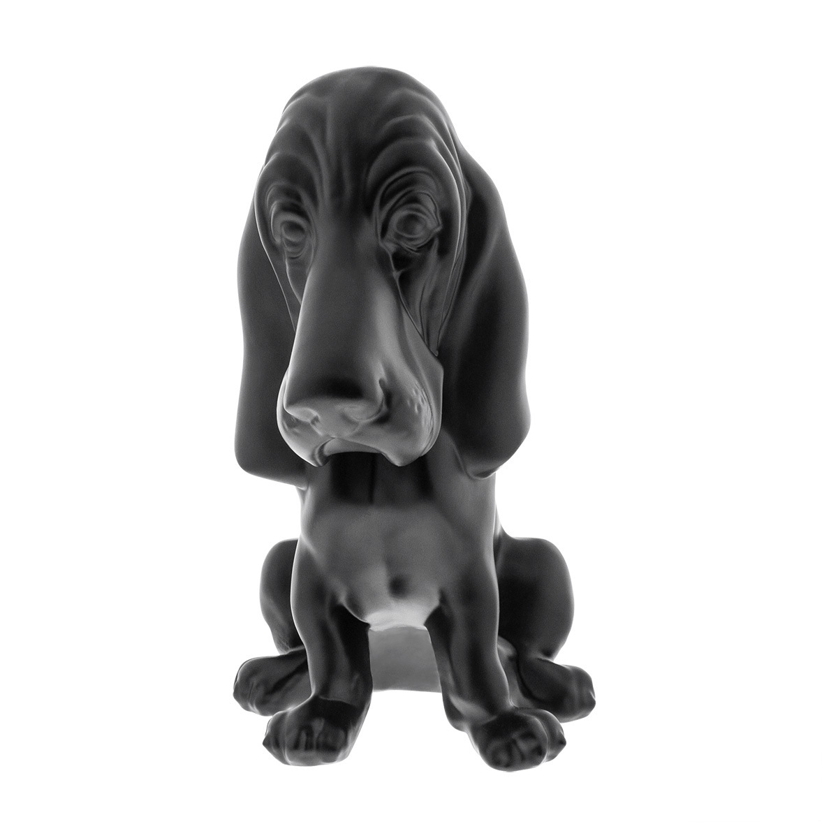 Die-Cast Bassett Hound Hood Ornament - Matte Black - Thumbnail 7