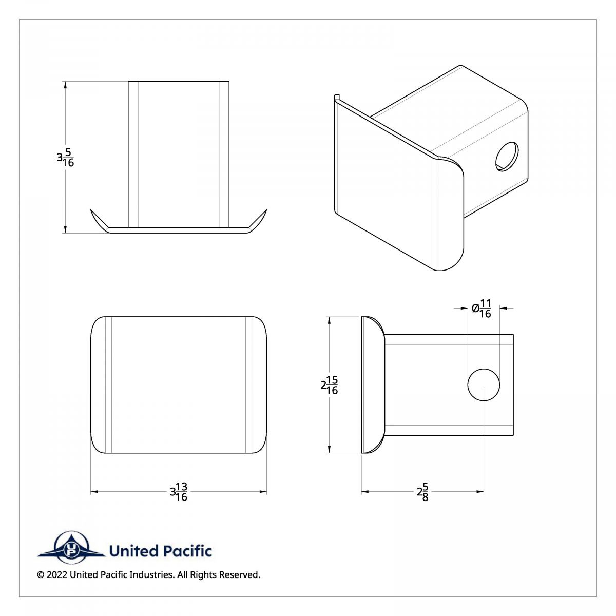 Chrome Plastic Hitch Cover For 2" X 2" Trailer Hitch Receivers - Thumbnail 6