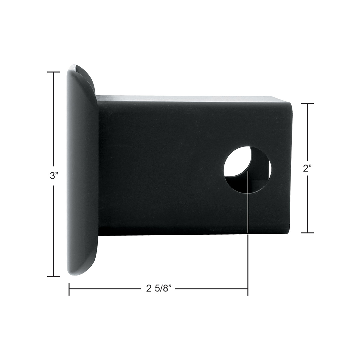 Matte Black Plastic Hitch Cover For 2" X 2" Trailer Hitch Receivers - Thumbnail 5