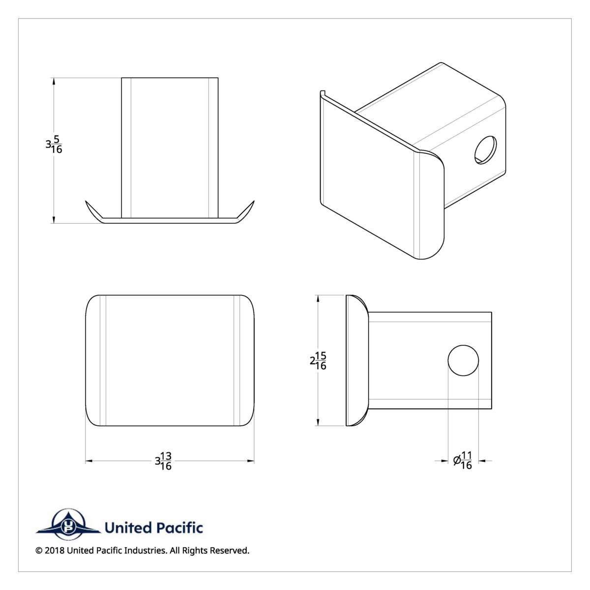 Matte Black Plastic Hitch Cover For 2" X 2" Trailer Hitch Receivers - Thumbnail 8