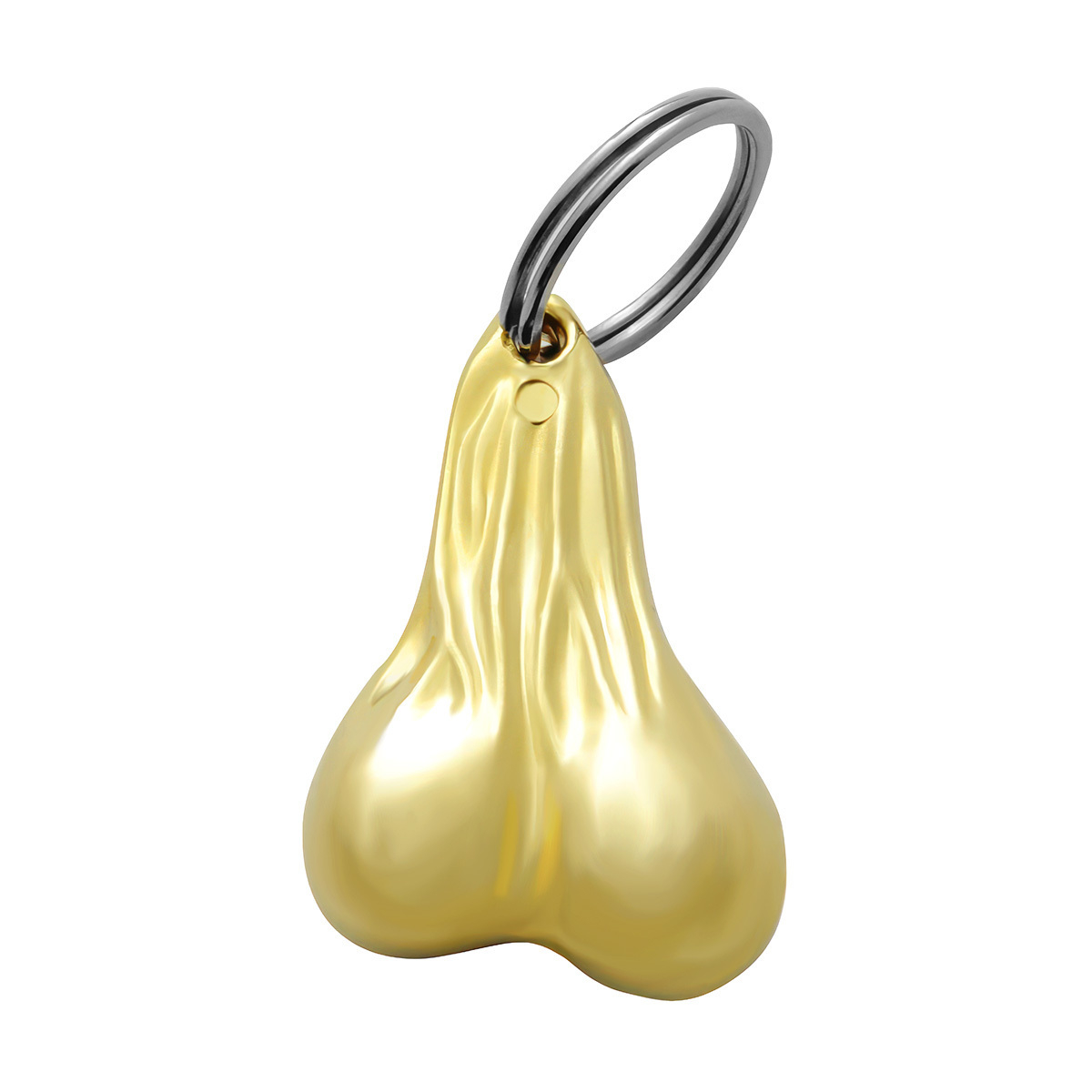 2.5" Small Die-Cast Low-Hanging Balls Novelty Keychain - Gold - Thumbnail 2
