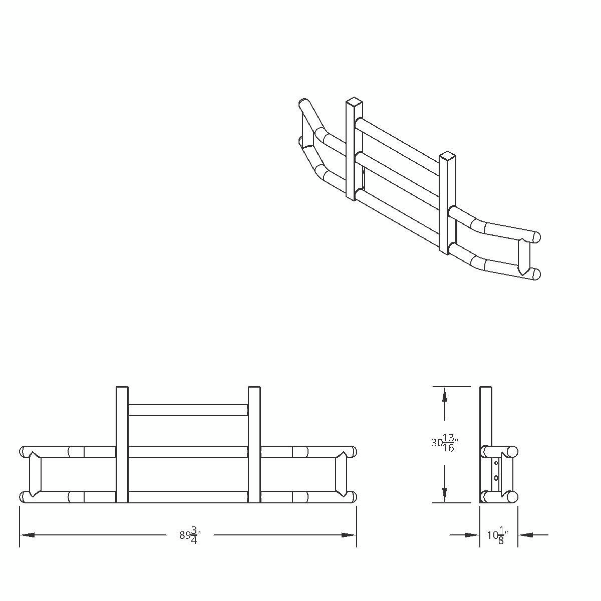 HighwayShield I25-304 Stainless Steel Grille Guard & Bracket Kit For 2018-2025 International LT - Thumbnail 9