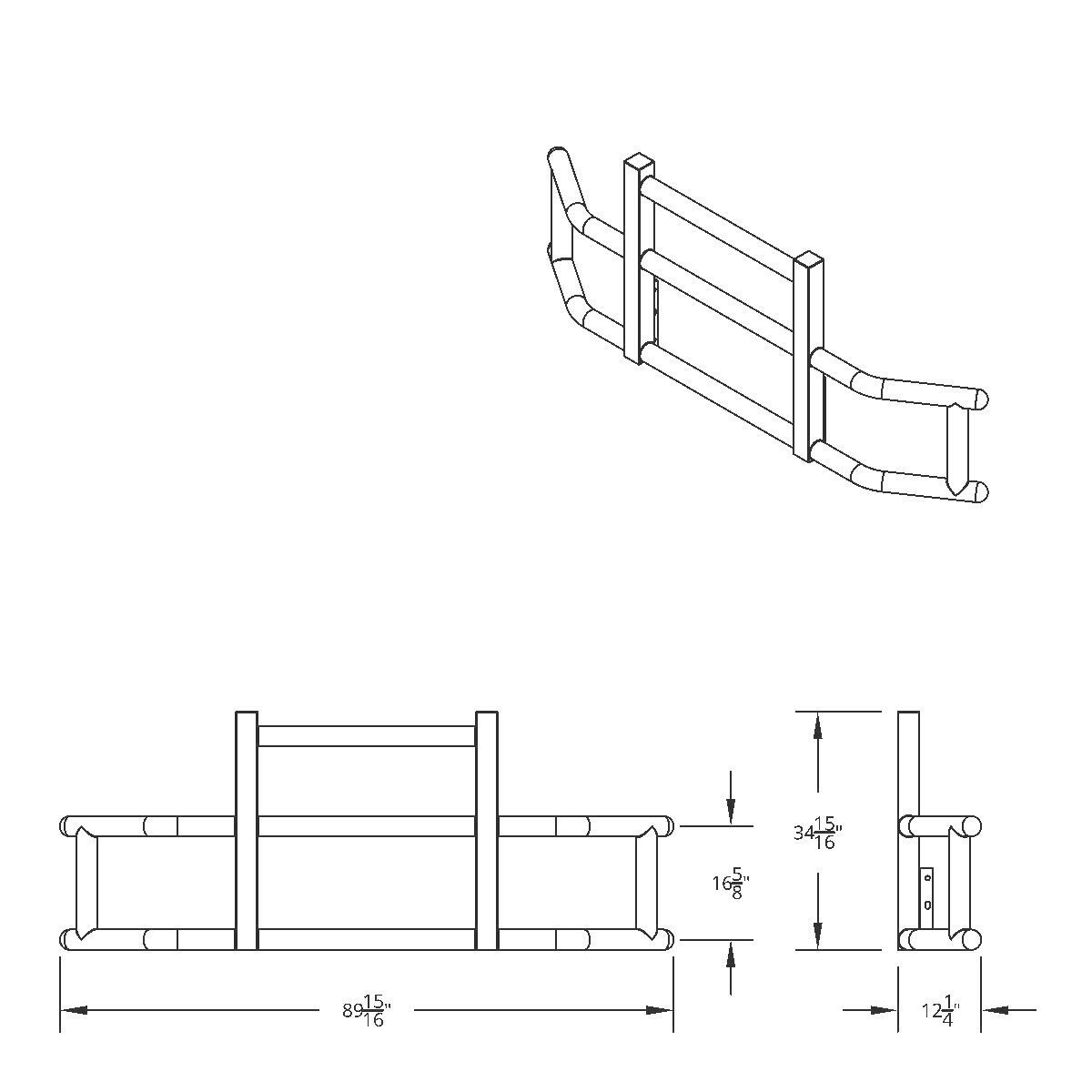 HighwayShield I25 R-304 Stainless Steel Grille Guard & Bracket Kit For 2008-2017 Freightliner Cascadia - Thumbnail 8
