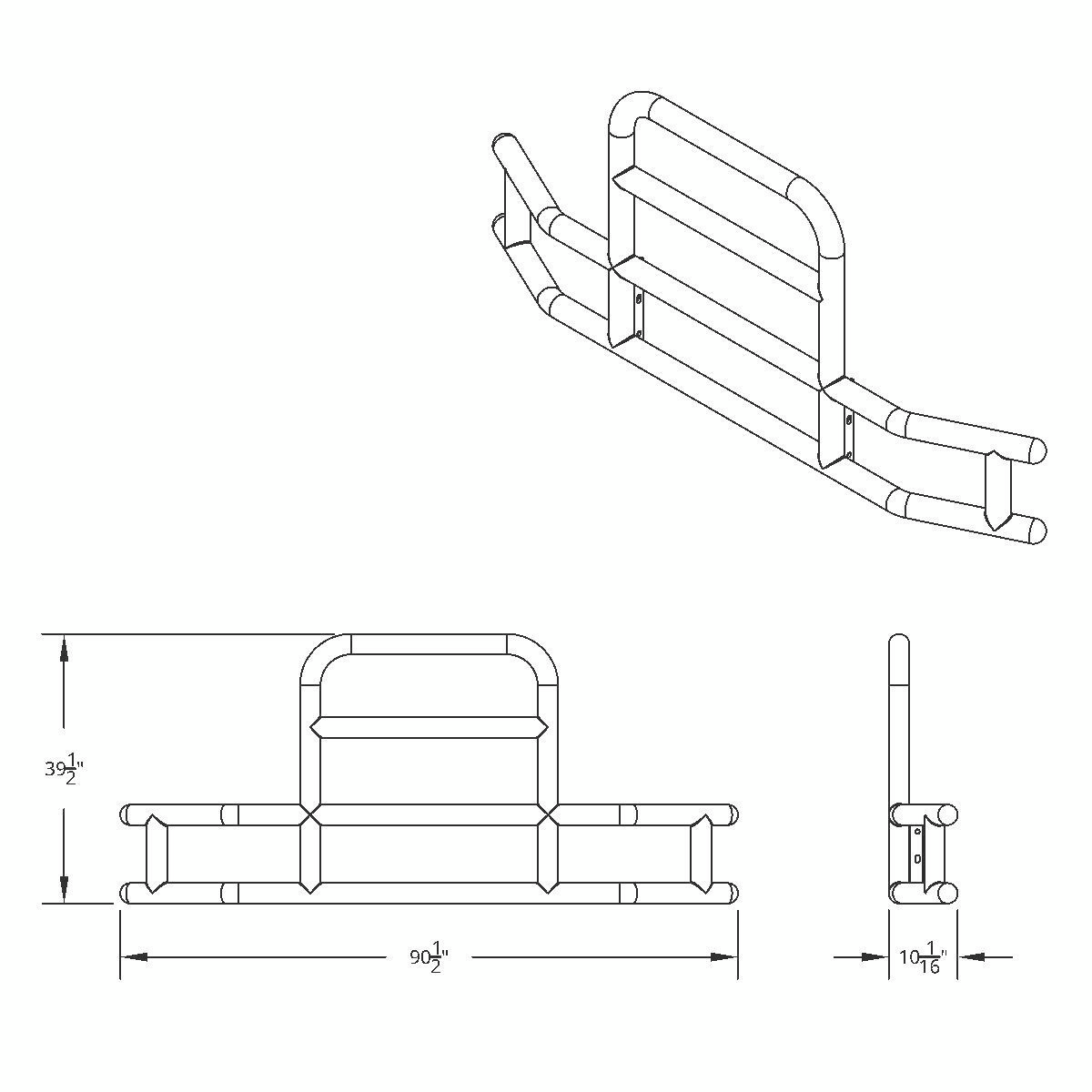HighwayShield I85-304 Stainless Steel Grille Guard & Bracket Kit For 2018-2025 International LT - Thumbnail 9