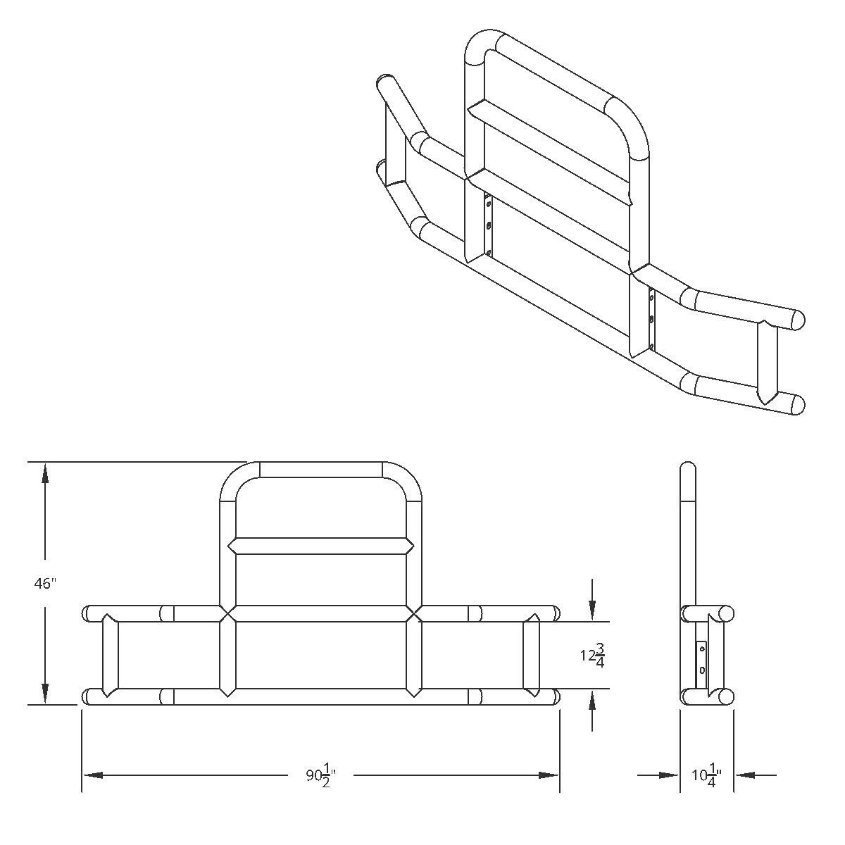 HighwayShield I85 R-304 Stainless Steel Grille Guard & Bracket Kit For 2022-2025 Peterbilt 579 & Kenworth T680 - Thumbnail 9