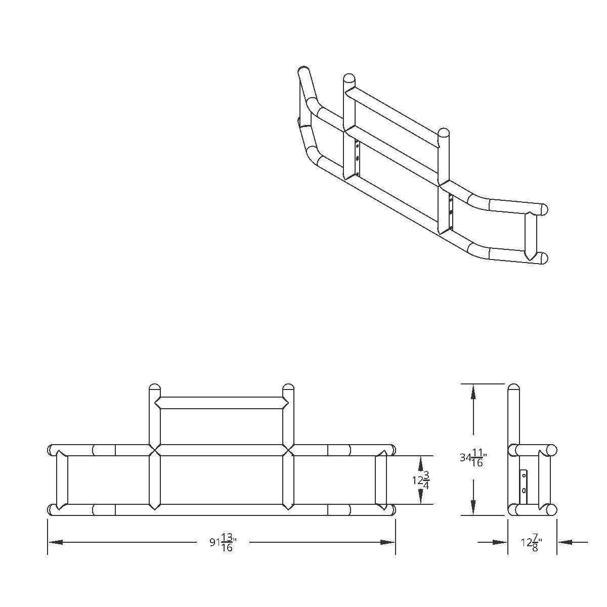 HighwayShield I20 R-304 Stainless Steel Grille Guard & Bracket Kit For 2008-2017 Freightliner Cascadia - Thumbnail 9