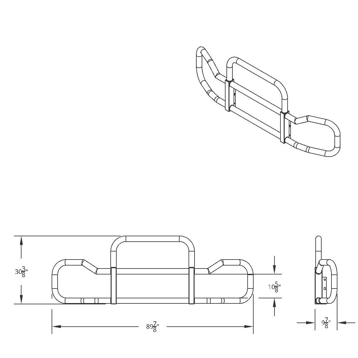 HighwayShield I40-304 Stainless Steel Grille Guard & Bracket Kit For 2018-2025 International LT - Thumbnail 9