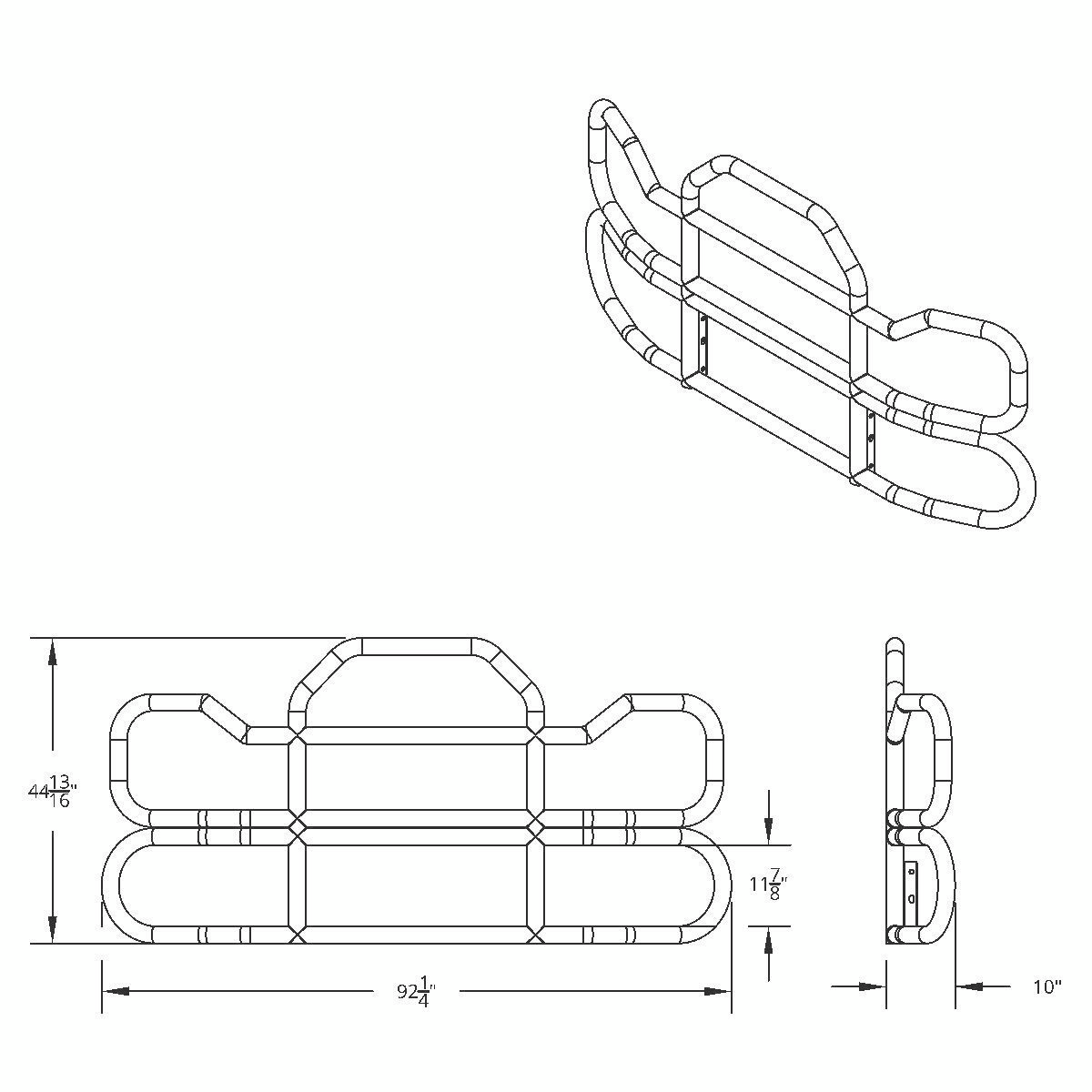 HighwayShield I95-304 Stainless Steel Grille Guard & Bracket Kit For 2022-2025 Peterbilt 579 & Kenworth T680 - Thumbnail 8