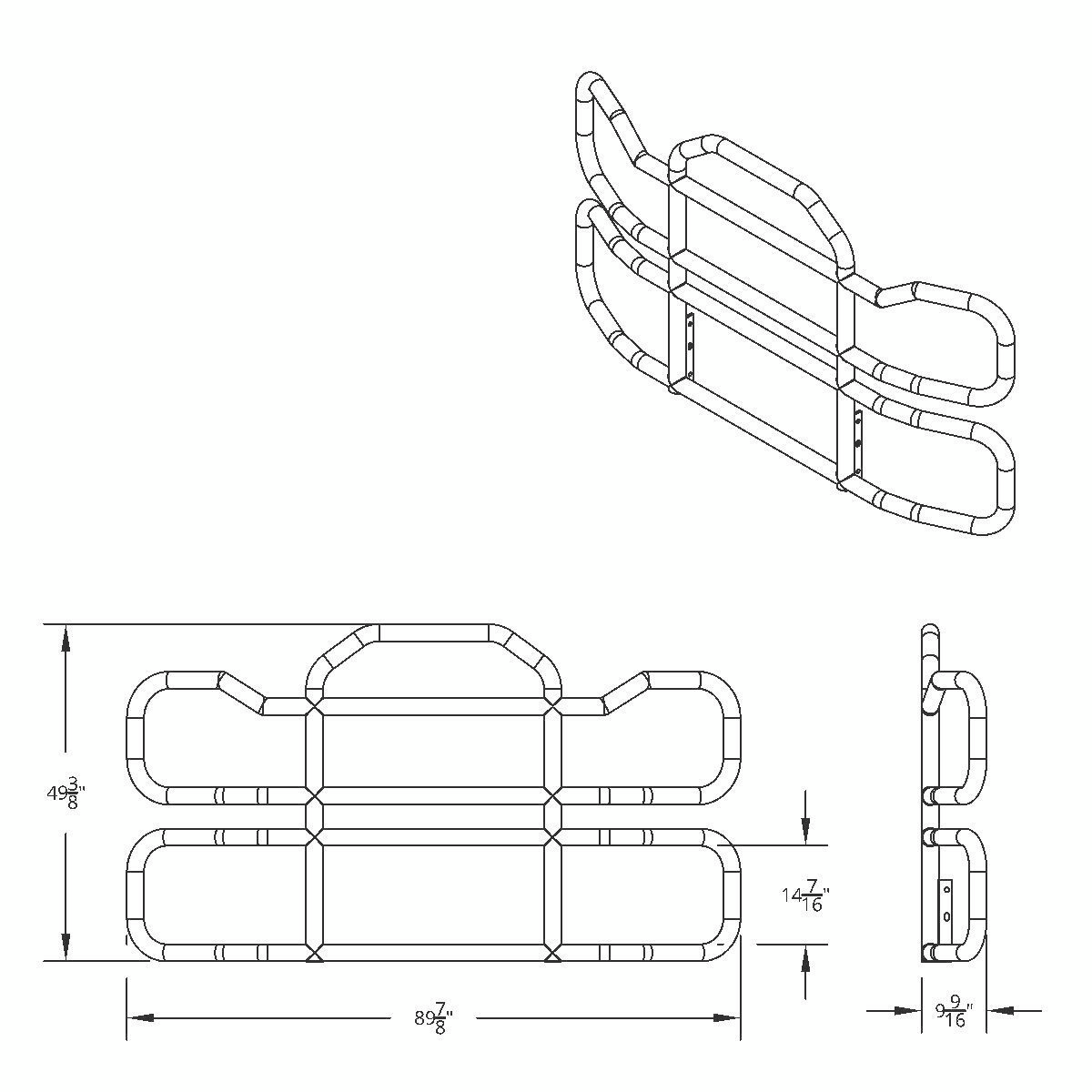 HighwayShield I95 R-304 Stainless Steel Grille Guard & Bracket Kit For 2012-2021 Peterbilt 579 - Thumbnail 8