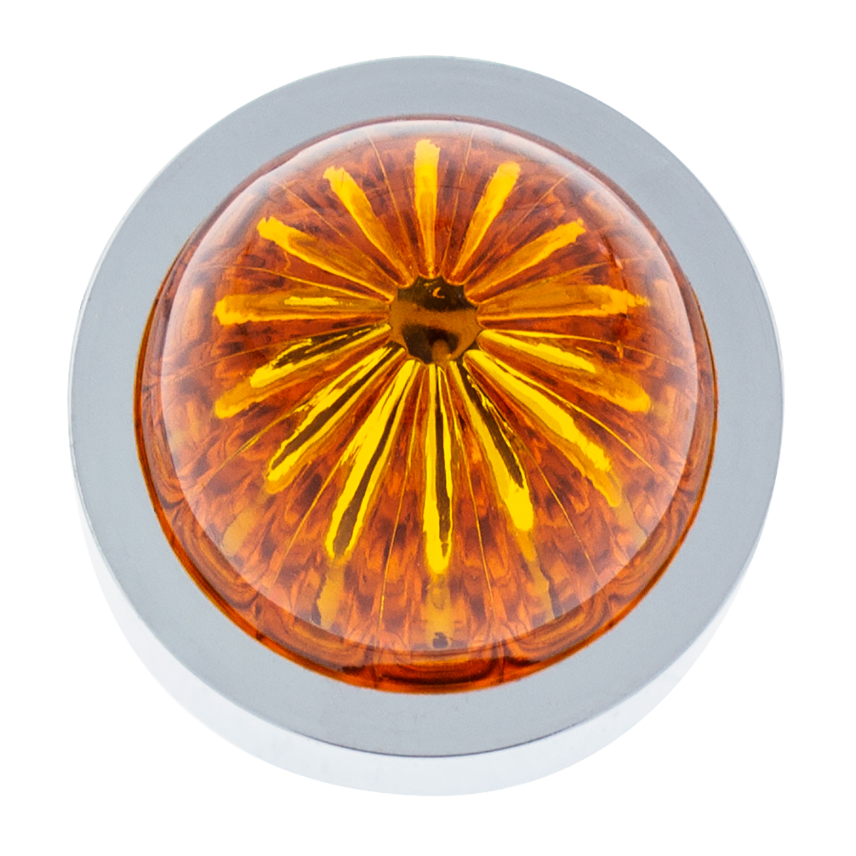 Watermelon Lens Bumper Guide Top With Chrome Base - Amber (2-Pack) - Thumbnail 3