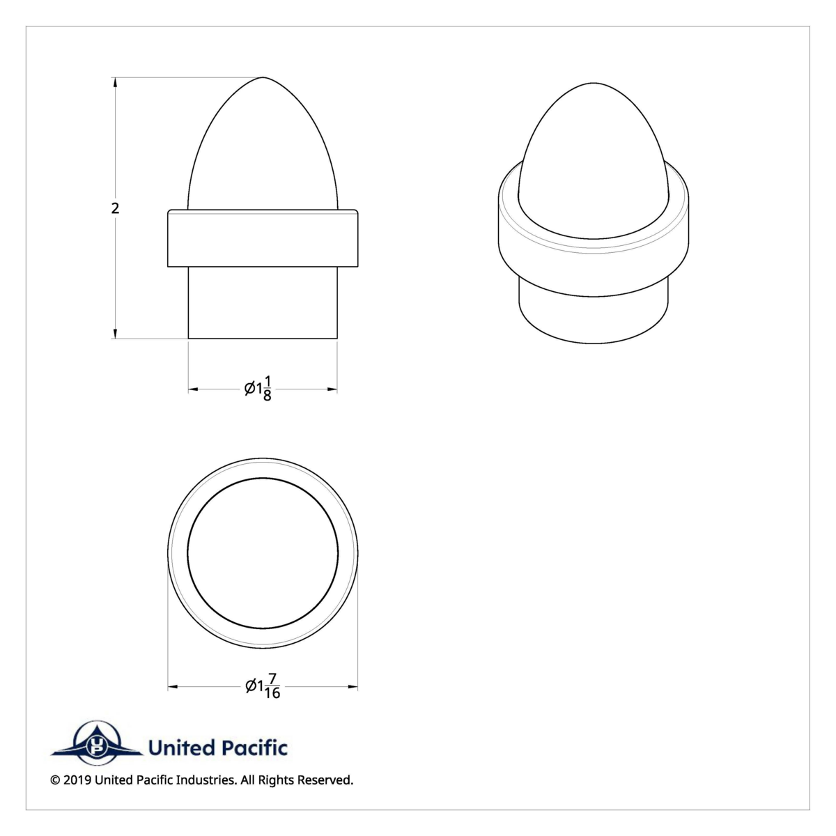 Watermelon Lens Bumper Guide Top With Chrome Base - Amber (2-Pack) - Thumbnail 5