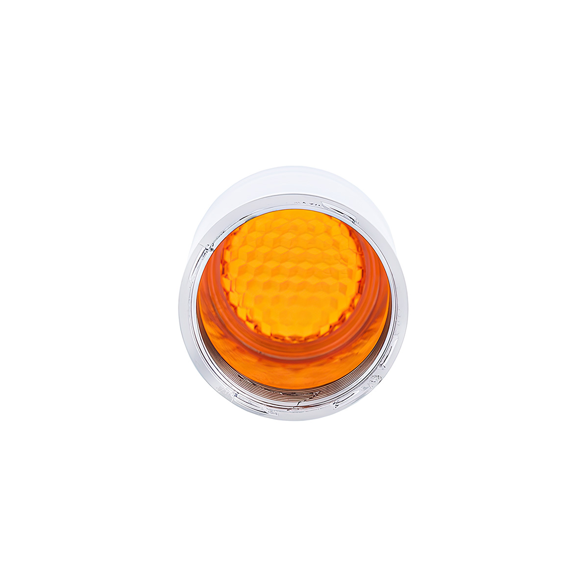 Dome Lens Bumper Guide Top With Chrome Base - Amber (2-Pack) - Thumbnail 6